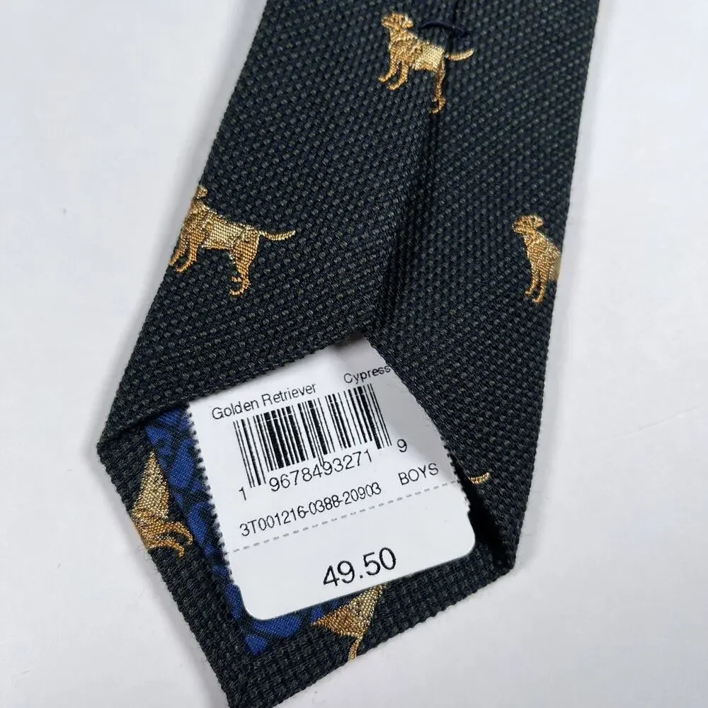 Vineyard Vines Boys Necktie Lot Whale Dog Golden Retriever Wool Silk One NWT